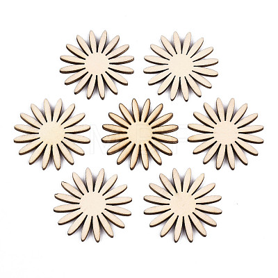 Undyed Natural Wooden Cabochons WOOD-S058-050-1