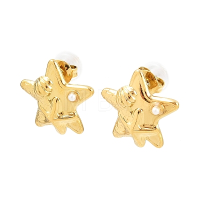 304 Stainless Steel Stud Earrings EJEW-D356-01G-1