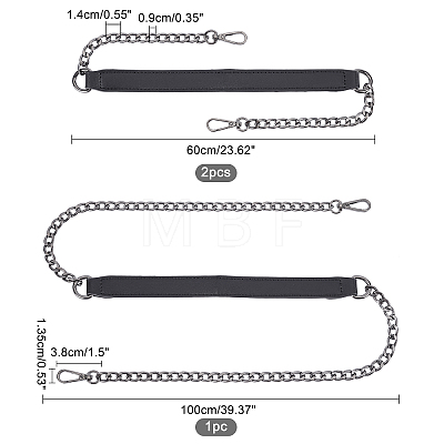 CHGCRAFT 2 Sizes PU Leather Bag Tape FIND-CA0001-70-1