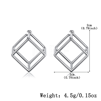 S925 Silver Geometric Square Triangle Earrings Minimalist Elegant Stylish Jewelry for Women GU8226-1-1