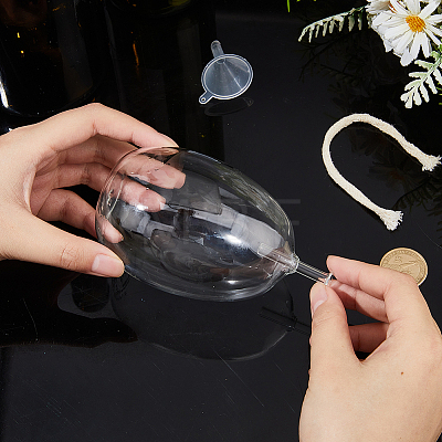 Transparent Glass Candle Holders with Candle Wick DIY-WH0308-997B-1