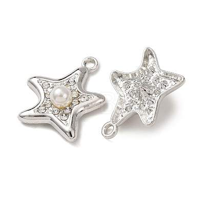 Alloy & ABS Imitation Pearl & Rhinestone Pendants FIND-K030-18C-P-1