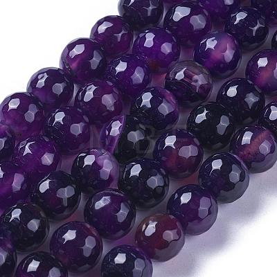Natural Agate Beads Strands G-G580-10mm-25-1