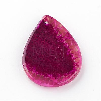 Dyed Natural Brazil Fire Agate Pendants G-S220-03-1