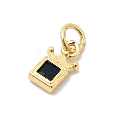 Brass with Cubic Zirconia Charms KK-G554-01B-03-1