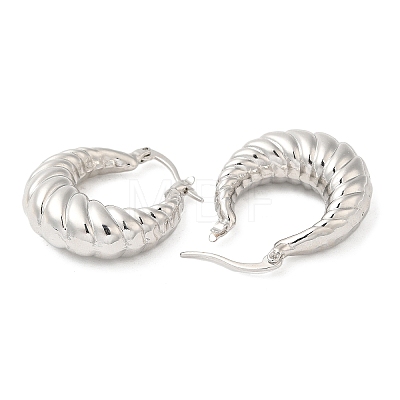 Brass Croissant Hoop Earrings for Women EJEW-K248-08P-1