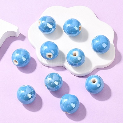 Glazed Porcelain Beads PORC-D001-18mm-12-1
