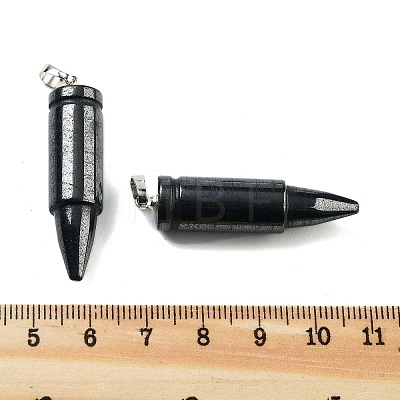 Natural Black Stone Pointed Pendants G-A231-03D-1