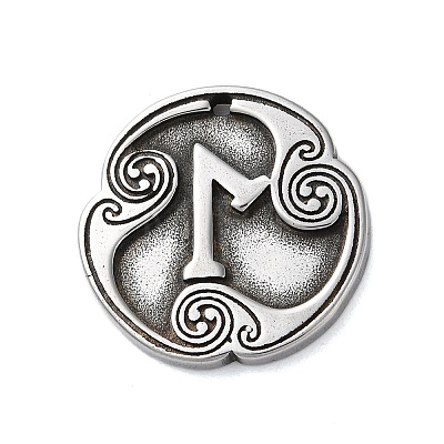 Rune Letters Alloy Pendants PALLOY-S193-01AS-21-1