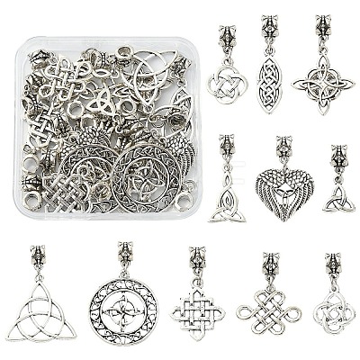 22Pcs 11 Style Alloy European Dangle Charms PALLOY-YW00226-1