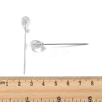 50Pcs Crystal Head Steel Sewing Craft Positioning Needles TOOL-NH0001-03B-1