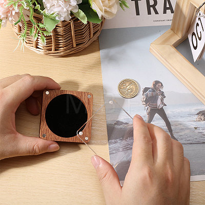Wooden Jewelry Badge Packaging Boxes with Clear Acrylic Magnetic Lids CON-WH0086-246A-1