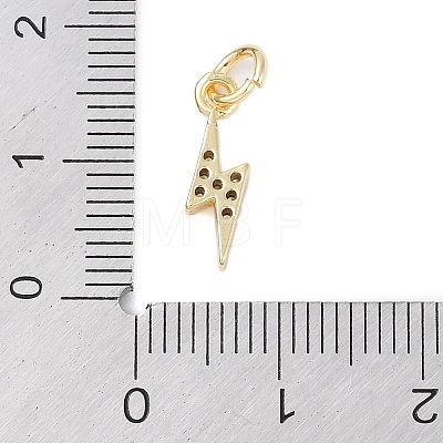 Rack Plating Brass Micro Pave Clear Cubic Zirconia Charms KK-Z060-14G-1