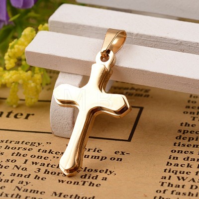 304 Stainless Steel Latin Cross Pendants STAS-I035-32-1