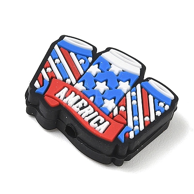Independence Day Silicone Beads SIL-E013-01E-1