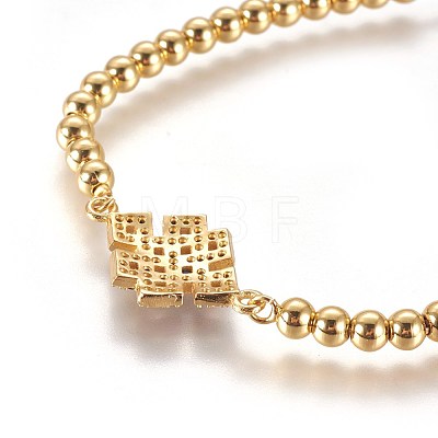 Adjustable Brass Cubic Zirconia Slider Bracelets BJEW-L652-05G-1