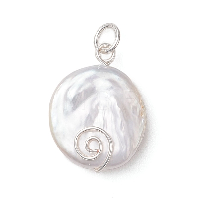 Natural Keshi Pearl Pendants PALLOY-JF04810-02-1