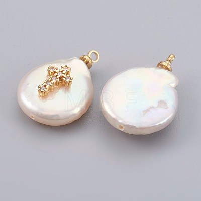 Natural Cultured Freshwater Pearl Pendants PEAR-F008-19G-1