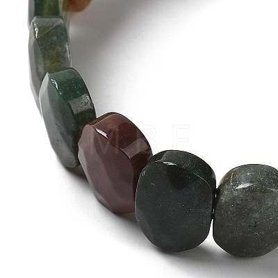 Natural Indian Agate Beaded Stretch Bracelet G-E010-01-02-1
