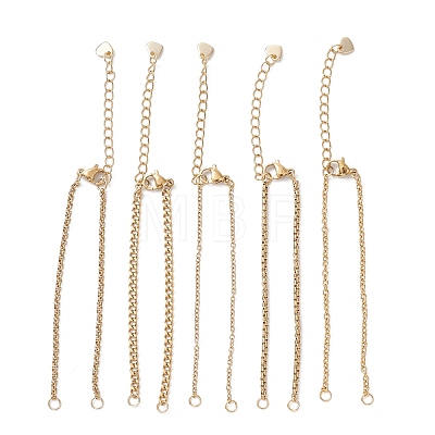 304 Stainless Steel Cable Chain & Venetian Chain & Rolo Chain Bracelet Making AJEW-JB01442-1