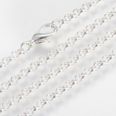 Iron Rolo Chains Necklace Making X-MAK-R015-45cm-S-1