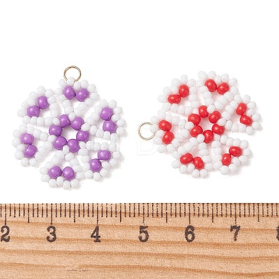 Glass Seed Beads Pendants PALLOY-MZ01331-1