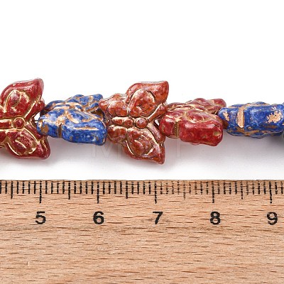 Painted Glass Beads Strands GLAA-B037-03-1