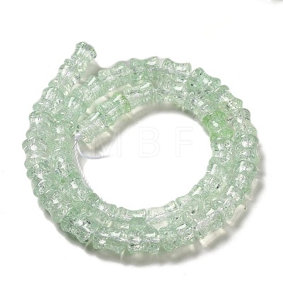 Transparent Crackle Glass Beads Strands GLAA-D025-01C-1