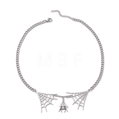 304 Stainless Steel Curb Necklaces NJEW-TA00145-1