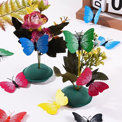 70Pcs 7 Colors PVC Plastic Butterfly Decorations DJEW-SZ0001-05-1