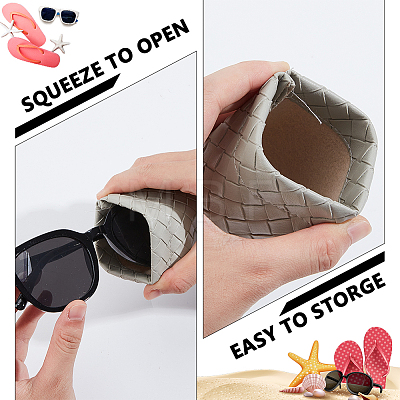 10Pcs 5 Colors Rectangle PU Leather Eyeglass Cases AJEW-ME0001-58-1