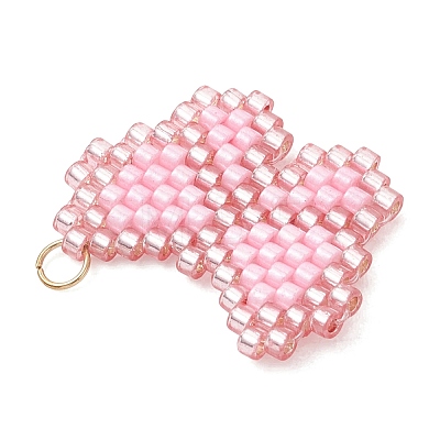 Glass Seed Beaded Pendants PALLOY-MZ01296-02-1