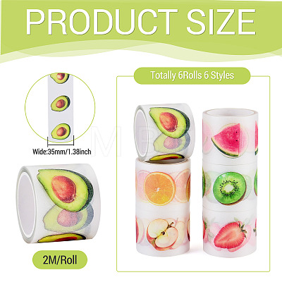 6Rolls 6 Styles PET Tape Stickers for Card Making DIY-TA0015-37-1