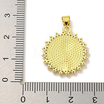 Virgin Mary Theme Rack Plating Brass Micro Pave Cubic Zirconia Pendants KK-C074-23G-03-1