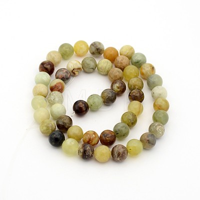 Natural Xiuyan Jade Round Bead Strands G-P070-71-4mm-1