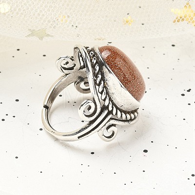 Synthetic Goldstone Adjustable Rings RJEW-I108-01AS-07-1