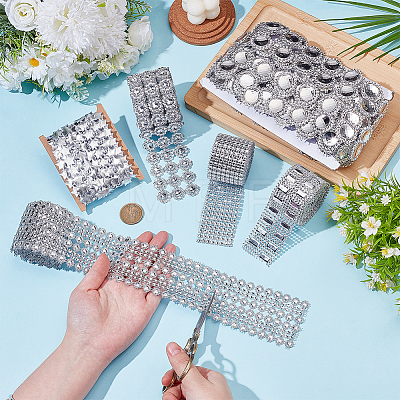 Resin Rhinestone Mesh Wrap Roll DIY-OC0015-67-1