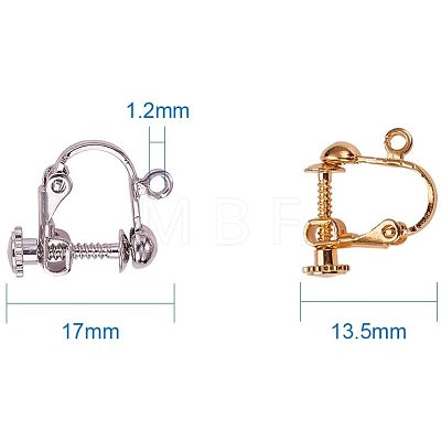 Brass Screw Clip Earring Converter KK-PH0021-02M-1