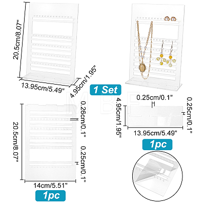 Transparent Vertical Acrylic Earring Display Towers EDIS-WH0035-15-1