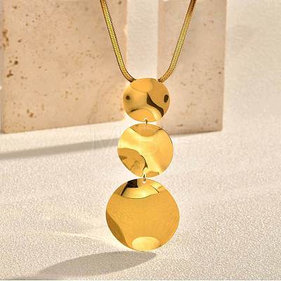304 Stainless Steel Pendant Flat Snake Chain Necklaces for Women WG4CB9D-02-1