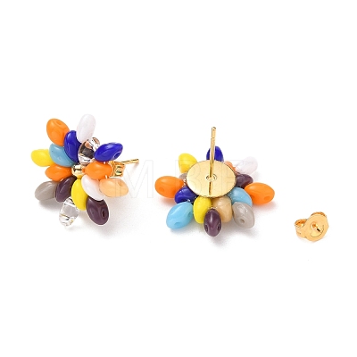 Flower Stud Earrings EJEW-JE04392-01-1