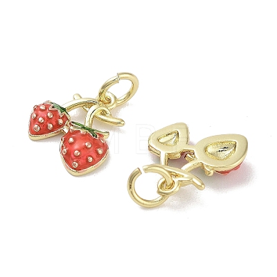 Rack Plating Brass Enamel Charms KK-M293-42G-1