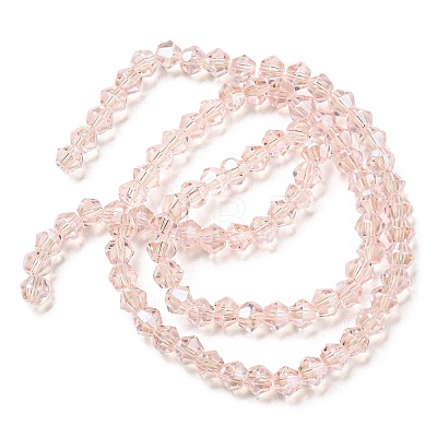 Transparent Electroplate Glass Beads Strands GLAA-F029-4mm-C26-1