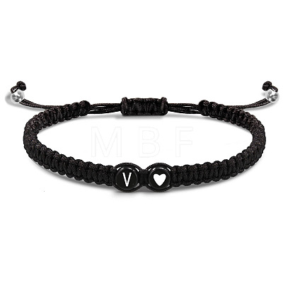 304 Stainless Steel Alphabet Beads Braided Bead Bracelets RY3090-22-1