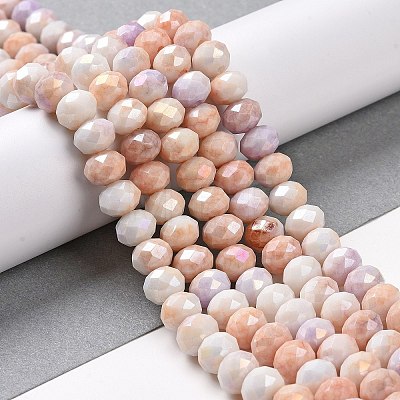 Faceted Electroplated Glass Beads Strands X-GLAA-C023-02-B10-1