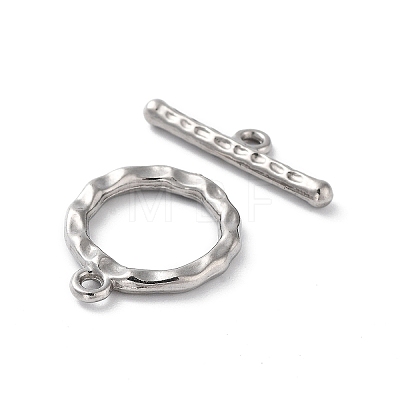 Non-Tarnish 304 Stainless Steel Ring Toggle Clasps X1-STAS-A092-09B-P-1