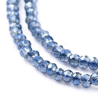 Electroplate Glass Beads Strands X-EGLA-F149-FR-04-1