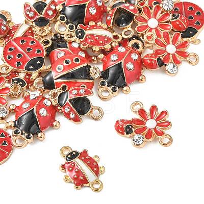 24Pcs 6 Styles Alloy Crystal Rhinestones Connector Charms FIND-FS0004-78-1