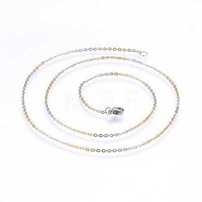 304 Stainless Steel Cable Chain Necklaces STAS-O099-36GP-1