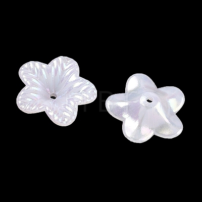Plating Opaque Acrylic Imitation Shell Bead Cap OACR-P039-03C-1